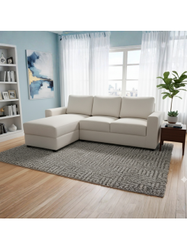 Seccional polonia con 2 cojines decorativos en tela chenille