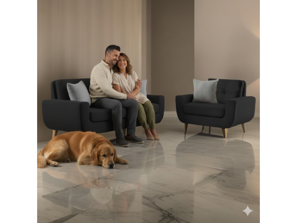 Juego de Sala Juve de 2 y 1 Cuerpos con 3 Cojines Decorativos