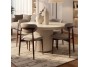 Comedor Circular Luciane de 5 sillas tapizado en tela chenille