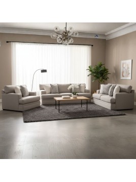 Juego de sala Casi 3-2-1 en tela chenille antifluido