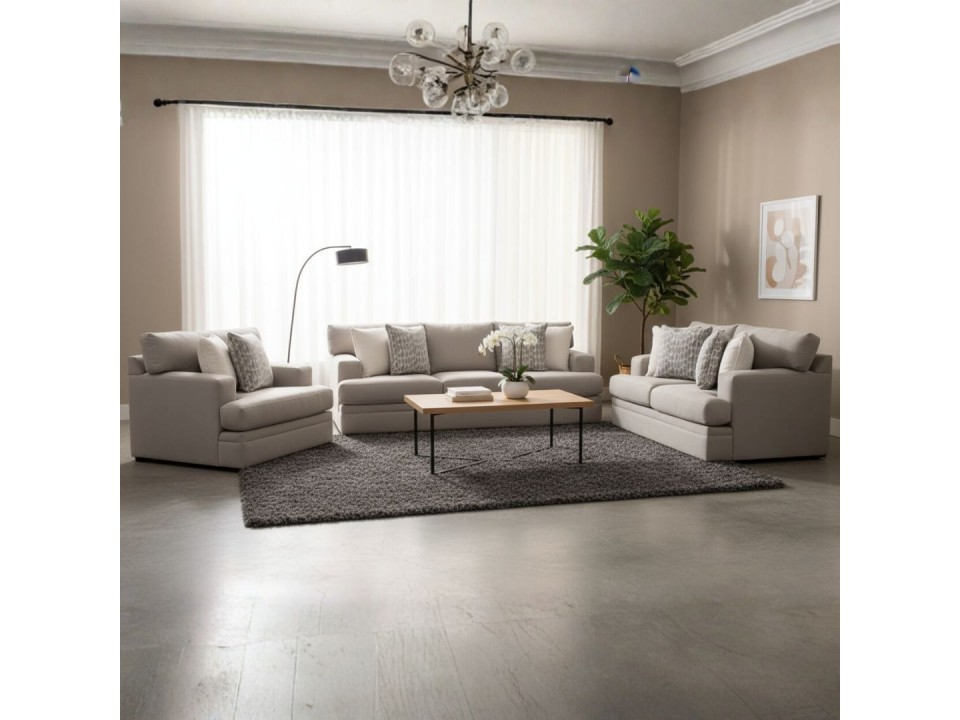 Juego de sala Casi 3-2-1 en tela chenille antifluido