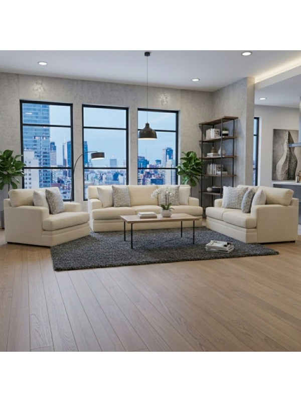 Juego de Sala Valeria 3-2-1 en Chenille Antifluido | Sala Estilo Americano Acolchada LMUEBLE