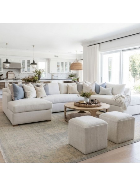 Sofá en U con Doble Chaise 300×160×180 cm en Chenille Antifluido | Mueble Moderno LMUEBLE