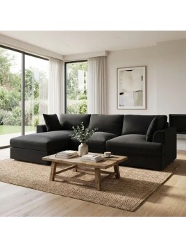 Seccional Canadá en L 240×160 cm | Tela Chenille Antifluido | Sofá Moderno para Sala y Departamento