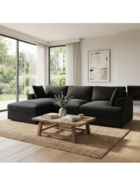 Seccional Canadá en L 240×160 cm | Tela Chenille Antifluido | Sofá Moderno para Sala y Departamento