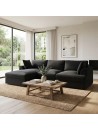 Seccional Canadá en L 240×160 cm | Tela Chenille Antifluido | Sofá Moderno para Sala y Departamento