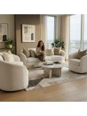 Sala Curva Mónica 3-2-1 Chenille Antifluido | 6 Cuotas | LMueble Perú