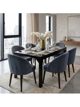 comedor rectangular de 150 cm x 90 cm en madera tornillo con tapiz antifluido