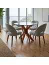 Comedor de 4 Sillas con Mesa de Vidrio | LMueble Perú