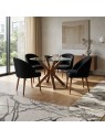 Comedor Redondo de Vidrio con 4 Sillas Vintage | LMueble