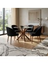Comedor Redondo de Vidrio con 4 Sillas Vintage | LMueble