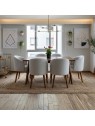 Comedor Uchi Moderno Rectangular de 6 Sillas en tela antifluido