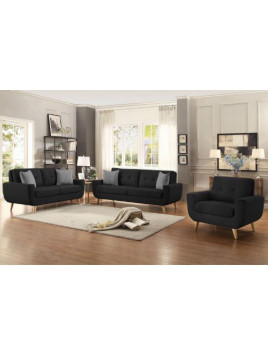 Juego de Sala Roma 3-2-1 en tela lino antifluido